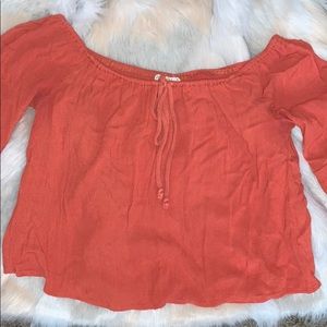 Orange off the shoulder long sleeve